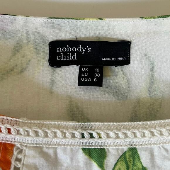 Nobody's Child Isla Fruit Print Midaxi Dress Puff Sleeve Novelty Colorful Size 6 - Picture 9 of 16